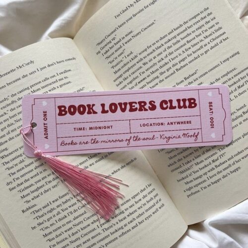Marcapáginas “Book Lovers Club” (tipo boleto vintage)